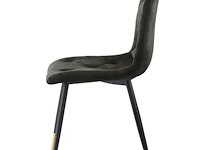 8x design eetkamerstoel groen velvet - afbeelding 4 van  4