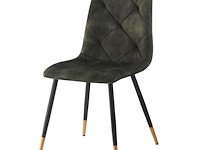8x design eetkamerstoel groen velvet - afbeelding 1 van  4