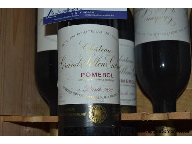 8x fles rode wijn, château grands sillons garachot, pomerol, 1998, 75cl - afbeelding 2 van  3