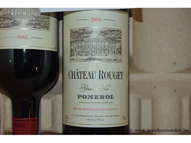 8x fles rode wijn, château rouget, pomerol, 2004, 75cl - afbeelding 2 van  3