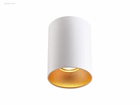 (8x) gu10 opbouwspot armatuur cilinder zand goud... - afbeelding 1 van  2