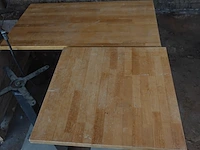8x houten tafel met metalen onderstel - afbeelding 2 van  5