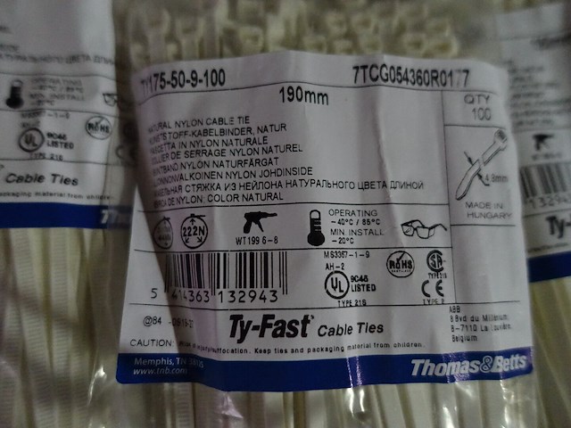 8x kabelbinders + rest - afbeelding 5 van  6