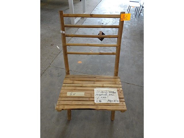 8x klapstoel bamboe j-line - afbeelding 1 van  3