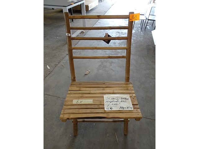 8x klapstoel bamboe j-line - afbeelding 1 van  3