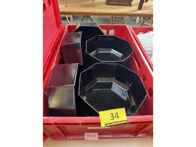 8x kunststoffen bakje 8-hoekig afm 23x23 cm - afbeelding 2 van  4