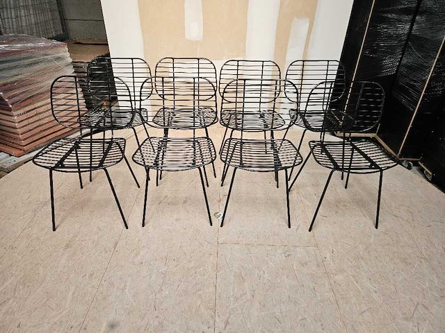 8x metaalstoel zwart - afbeelding 1 van  2