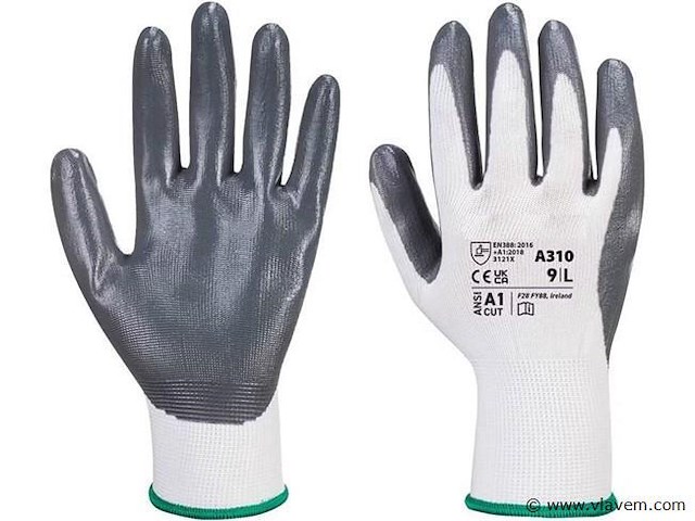 8x paar werkhandschoenen maat 8, white - afbeelding 1 van  1