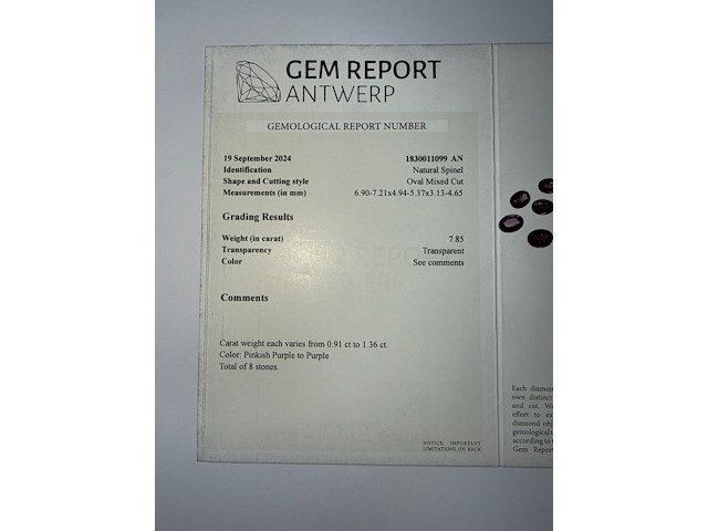 8x roze-paarse spinel - afbeelding 5 van  9