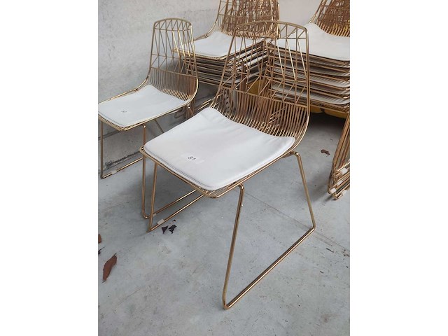 8x stoel goud + kussen (8x) - afbeelding 2 van  3