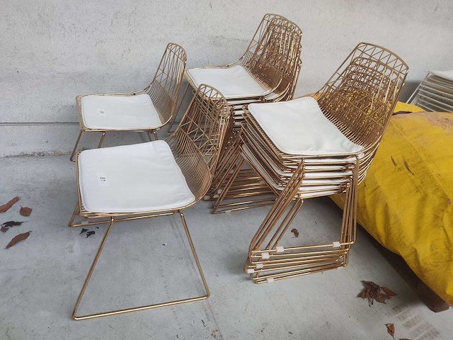 8x stoel goud + kussen (8x) - afbeelding 3 van  3