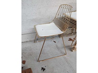 8x stoel goud + kussens (8x) - afbeelding 1 van  2