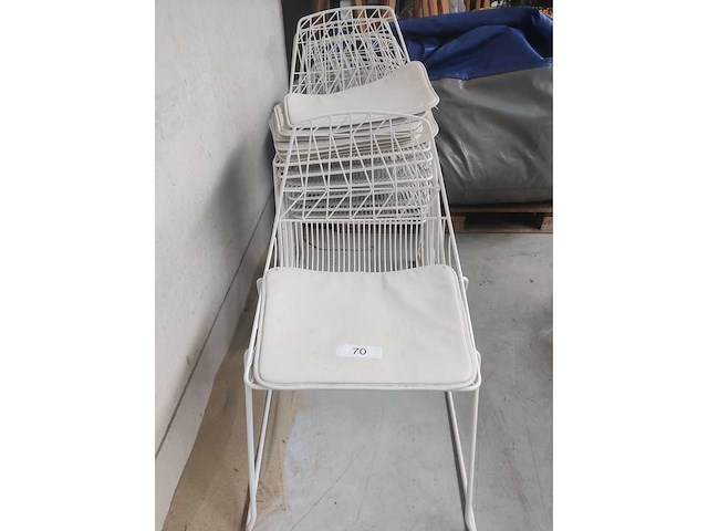 8x stoel wit + kussen (8x) - afbeelding 2 van  3