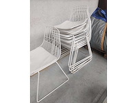 8x stoel wit + kussen (8x) - afbeelding 1 van  5