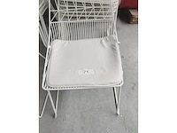 8x stoel wit + kussen (8x) - afbeelding 2 van  5