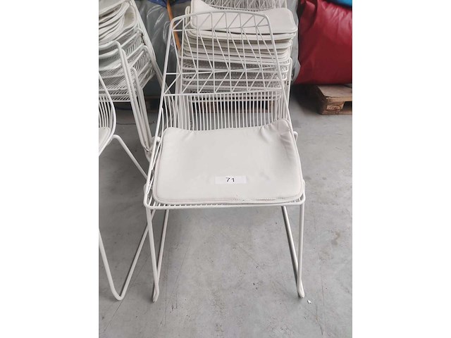 8x stoel wit + kussen (8x) - afbeelding 3 van  5