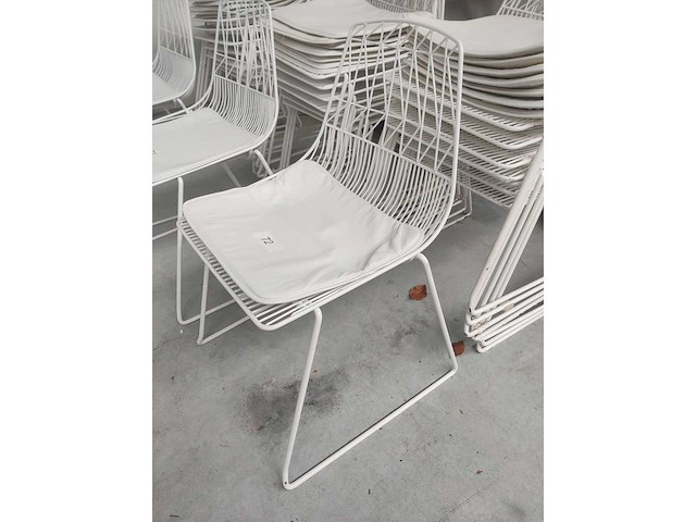 8x stoel wit + kussen (8x) - afbeelding 3 van  4