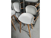 8x witte barstoel (houten frame (excl. transportkar)) (8x) - afbeelding 4 van  4