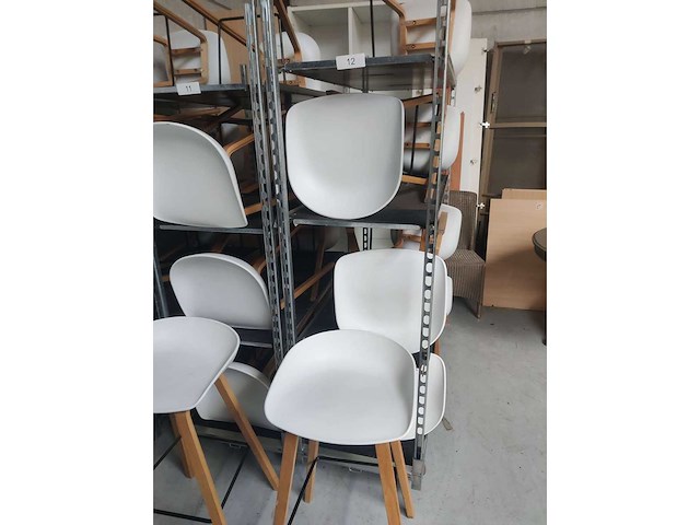 8x witte barstoel (houten frame (excl. transportkar) (8x) - afbeelding 2 van  5