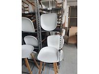 8x witte barstoel (houten frame (excl. transportkar) (8x) - afbeelding 2 van  5
