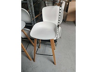 8x witte barstoel (houten frame (excl. transportkar) (8x) - afbeelding 4 van  5