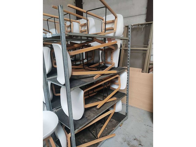 8x witte barstoel (houten frame (excl. transportkar) (8x) - afbeelding 3 van  3