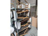 8x witte barstoel (houten frame (excl. transportkar) (8x) - afbeelding 3 van  3