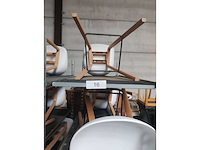 8x witte barstoel (houten frame (excl. transportkar) (8x) - afbeelding 2 van  3