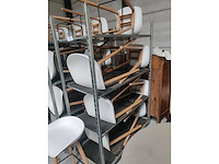 8x witte barstoel (houten frame (excl. transportkar) (8x) - afbeelding 3 van  3