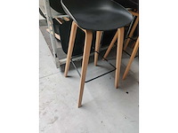 8x zwarte barstoel (houten frame (excl. transportkar)) (8x) - afbeelding 3 van  4