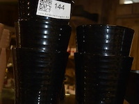 9 bloempotjes zwart motief - afbeelding 1 van  3