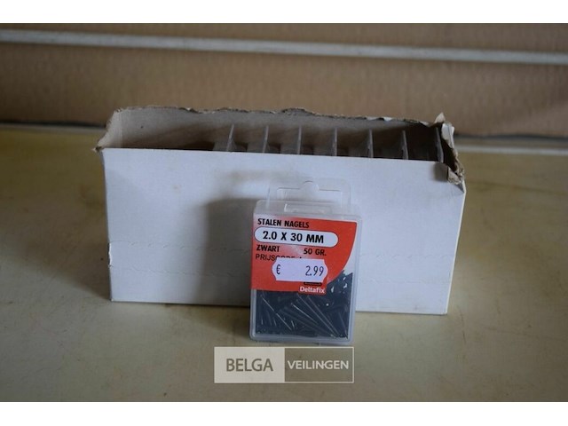 9 doosjes stalen nagels 2.0x30mm zwart - afbeelding 1 van  2