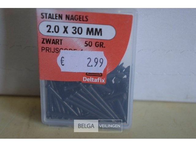 9 doosjes stalen nagels 2.0x30mm zwart - afbeelding 2 van  2