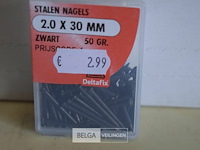 9 doosjes stalen nagels 2.0x30mm zwart - afbeelding 2 van  2