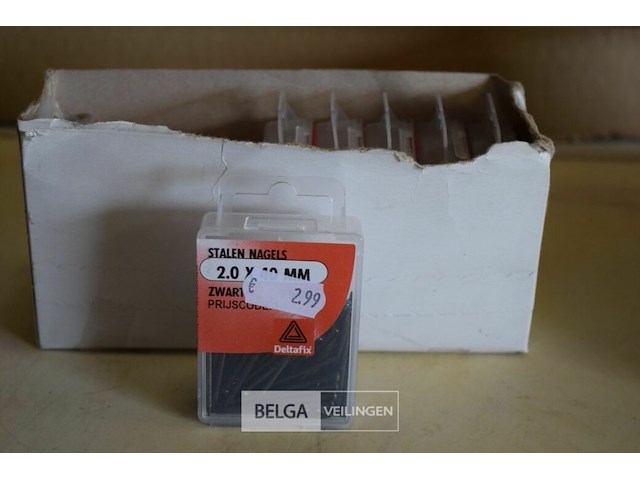 9 doosjes stalen nagels 2.0x40mm zwart - afbeelding 1 van  2