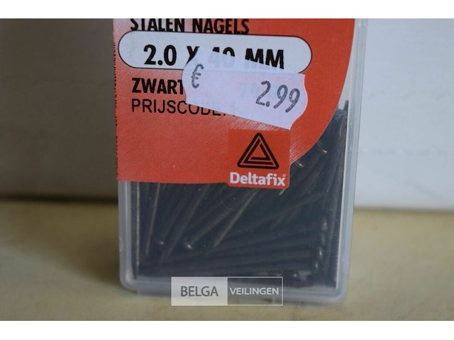 9 doosjes stalen nagels 2.0x40mm zwart - afbeelding 2 van  2