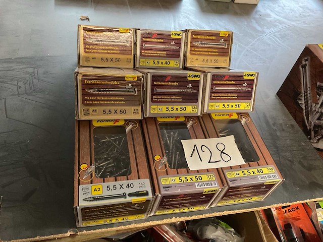 9 dozen inox hardhout schroeven met bits - afbeelding 1 van  8