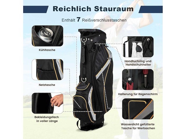 9 inch golftas pencil golf bag professionele reistas - afbeelding 5 van  6