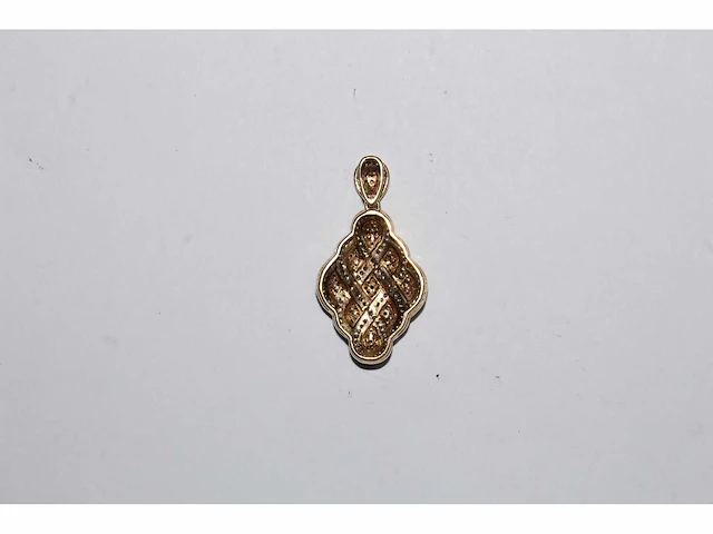 9 kt geelgouden hanger met natuurlijke diamant en behandelde blauwe diamanten - afbeelding 7 van  7