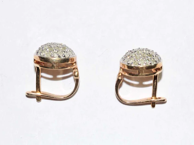 9 kt geelgouden oorbel met 0,82 cts natuurlijke diamant - afbeelding 1 van  6