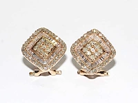 9 kt geelgouden oorbel met 0,95 cts natuurlijke diamant - afbeelding 1 van  5