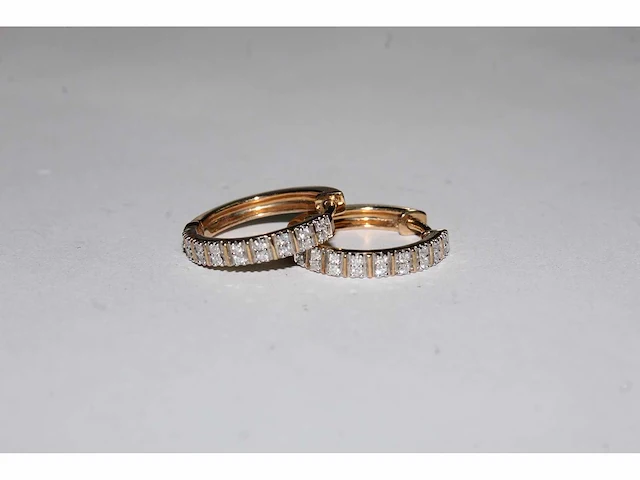 9 kt geelgouden oorbel met natuurlijke diamant - afbeelding 1 van  8
