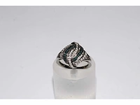 9 kt witgouden ring met natuurlijke diamant - afbeelding 1 van  9