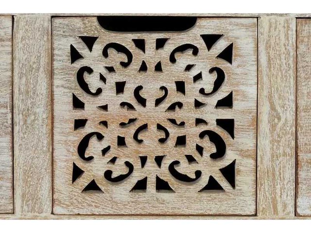 9-lades ladekast van mangohout en ijzer in zwart - afbeelding 10 van  13