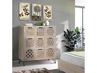 9-lades ladekast van mangohout en ijzer in zwart - afbeelding 13 van  13