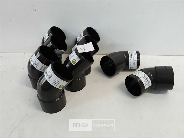 9 x bocht 45° 50 mm bruin pvc regenafvoer - afbeelding 1 van  3