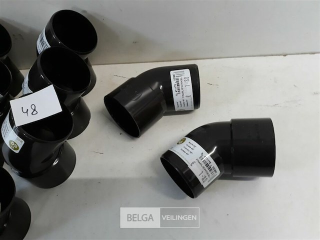 9 x bocht 45° 50 mm bruin pvc regenafvoer - afbeelding 3 van  3