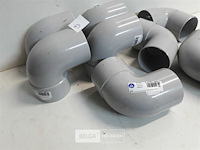 9 x bocht 90° 80 mm licht grijs pvc regenafvoer - afbeelding 3 van  3