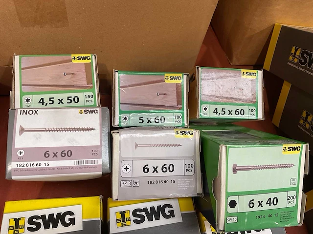 9 x dozen houtdraadbouten; inox schroeven; houtschroeven - afbeelding 5 van  7