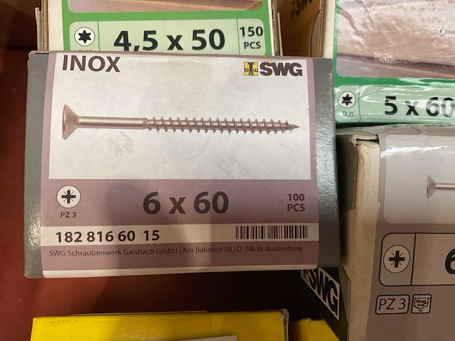 9 x dozen houtdraadbouten; inox schroeven; houtschroeven - afbeelding 6 van  7